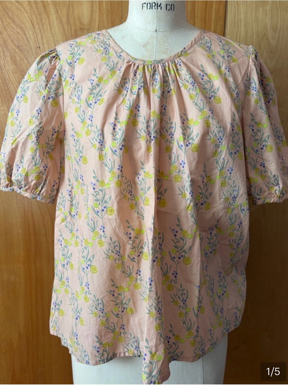 No. 6 Store Vivian Floral Puff Sleeve Blouse S NWT